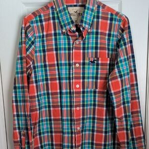 Hollister Men's Medium Multicolor Plaid Casual Shirt